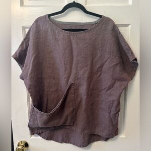Elizabeth Suzann Style Linen Top in Purple